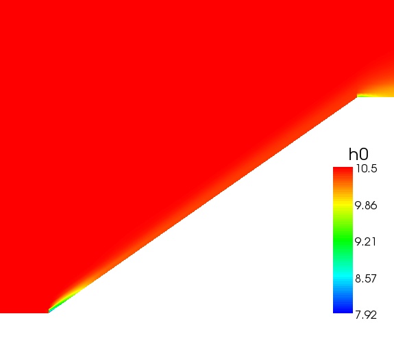 AT CFD Enthalpy Result for 2D Wedge with 35 Degree Half Angle at Mach 4.0